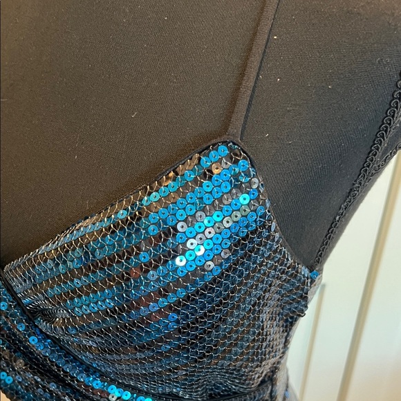 City Studio Sparkling Black and Blue Mini Dress - Picture 5 of 9